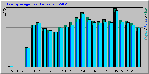 Hourly usage for December 2012